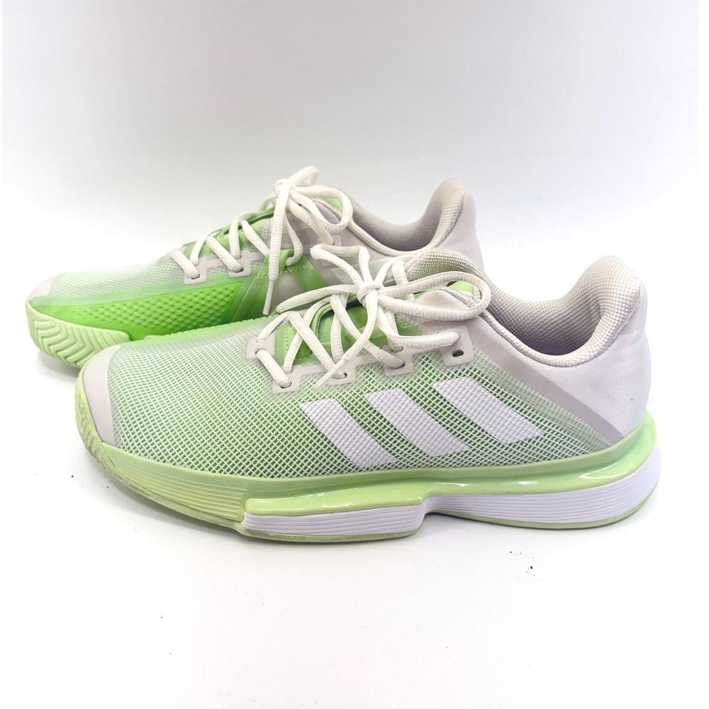 Adidas SoleCourt Bounce Tennis Pickleball Shoes Women 10 Green White Sports EUC
